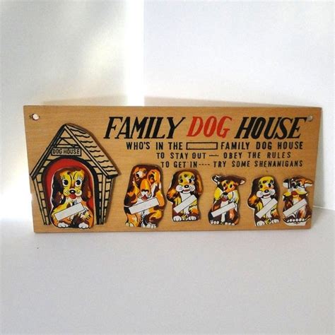 dog house metal sign|family dog house wall hanging.